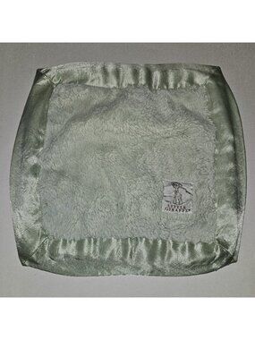 Little Giraffe Green Square Baby Lovey Fleece Satin Trim